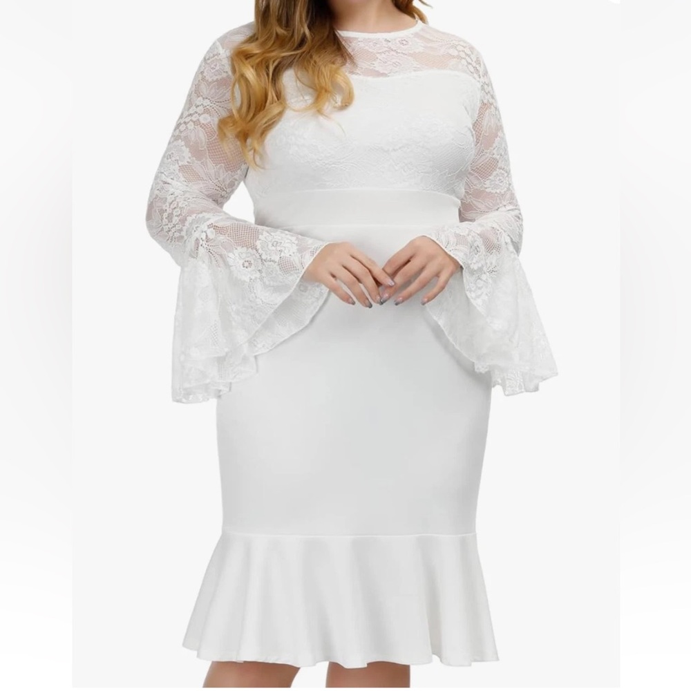 Elegant White Lace Dress by Hanna Nikole plus size 20